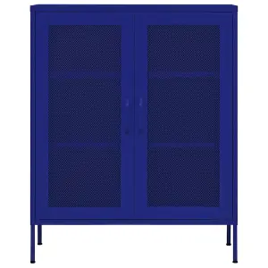 Berkfield Storage Cabinet Navy Blue 80x35x101.5 cm Steel