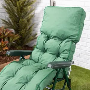 Alfresia Relaxer Garden Chair, Green Frame with Classic Green Cushion