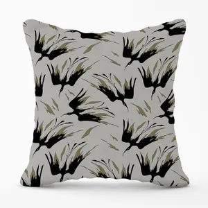 Black And Gold Fire Bird Silhouettes Outdoor Cushion 45cm x 45cm