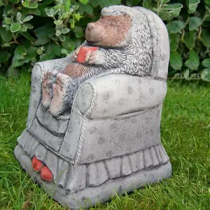 Adorable Hedgehog in chair garden ornament