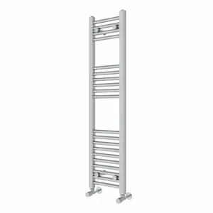 Wiest Straight Heated Towel Rail Radiator Bathroom Ladder Warmer Chrome / 120cm H x 30cm W x 3cm D