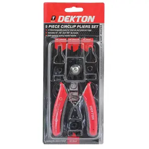 Dekton 5pc Circlip Internal External Plier Snap Ring Tool Set Anti Slip