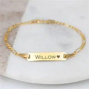 9Ct Gold Personalised Christening Bracelet