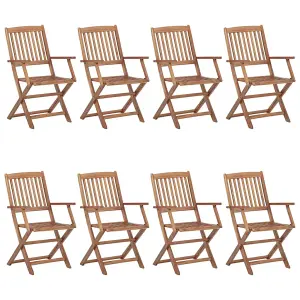 Berkfield Folding Outdoor Chairs 8 pcs Solid Acacia Wood