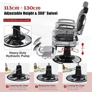 Costway Vintage Salon Barber Chair Height Adjustable 360 Degree Swivel Hairdressing Chair