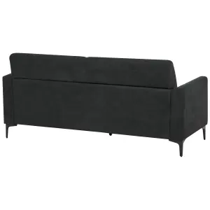 3 Seater Fabric Sofa Black FENES