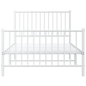 Berkfield Metal Bed Frame with Headboard and Footboard White 100x200 cm