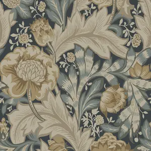 Galerie Arts and Crafts Blue Patterned Wallpaper