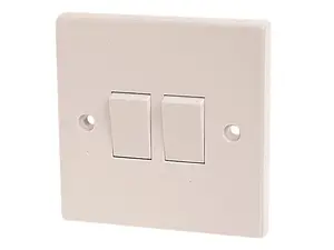 Dencon 2-Gang 2-Way 10A Light Switch for Home and Office - Stylish and Durable Design