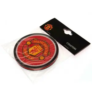 Manchester United FC Coaster Set (Pack of 2) Red/Yellow (One Size)