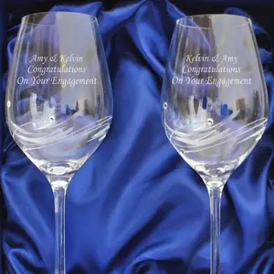 Personalised Wine Glass With Beautiful Swarovski Crystals