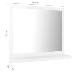 Dorlene Framed Wall Mounted Bathroom Mirror High Gloss White / 40 cm