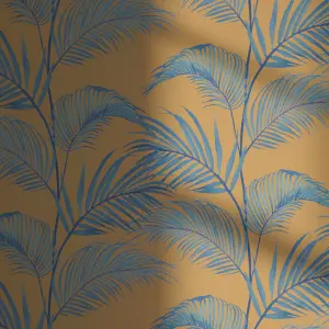 Lick Yellow & Blue Jungle 01 Textured Wallpaper Sample