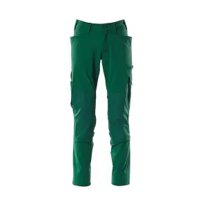 Mascot Accelerate Stretch Trousers with Kneepad Pockets - Green   (33.5) (Leg Length - Long)