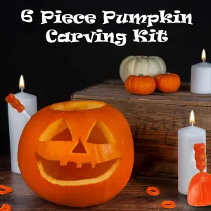 Halloween Pumpkin Carving Set 6 Piece Carving Tools for Halloween Orange