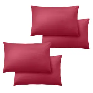 Catherine Lansfield So Soft Easy Iron Standard Pillowcase Pack of 4 Hot Pink