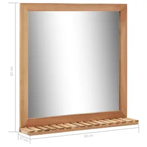 Berkfield Bathroom Mirror 60x12x62 cm  Solid Walnut Wood