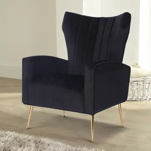 Velvet Black Talia Accent Chair