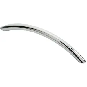 Curved Bow Cabinet Pull Handle 153 x 10mm 128mm Fixing Centres Chrome