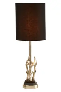 Interiors by Premier Antler & Marble Base Table Lamp, Christmas Theme Table Lamp for Study Table, Side Table, Black Table Lamp