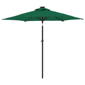 Berkfield Garden Parasol with Steel Pole Green 225x225x212 cm