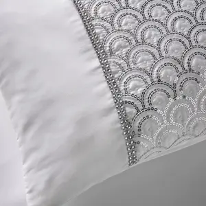 Deco Sequin Duvet Cover Set White / Kingsize Duvet Cover + 2 Standard Pillowcases