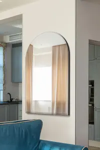 MirrorOutlet Large Arched Modern Venetian Glass Frame Wall Mirror 2Ft7 X 3Ft11,  80cm X 120cm