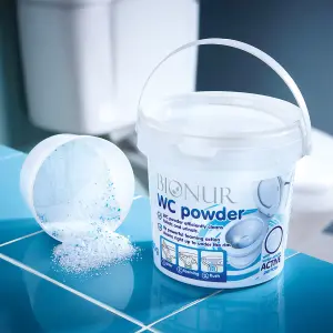 WC Cleaning Powder - Toilet and Urinal Cleaner & Limescale Descaling Formula with Foaming Action - 2 x Tubs Each 480g