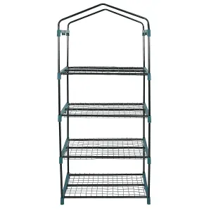 4 Tier Mini Greenhouse - Four Shelf Grow House - Durable Steel Tubing - Zipped Pe Cover - Unobtrusive