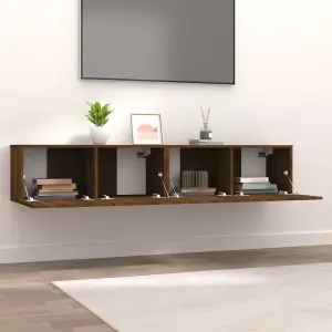 Berkfield TV Cabinets 2 pcs Brown Oak 80x30x30 cm Engineered Wood