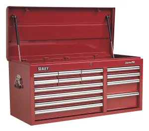 Sealey Topchest 14 Drawer with Ball-Bearing Slides Heavy-Duty - Red AP41149