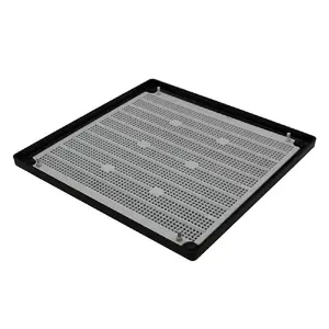 H-Smart Black Louvre Air Vent 6' x 6' Plastic Grille with Removable Flyscreen Cover