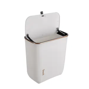 Hanging Kitchen Bathroom Rubbish Dustbin Recycling Bin Waste Trash with Lid 26.6 cm W x 14.8 cm D x 30 cm H