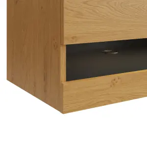 GFW Leon 120cm Wall TV Unit with LED Oak