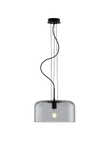 Luminosa Gibus Glass Dome Ceiling Pendant, Grey, E27