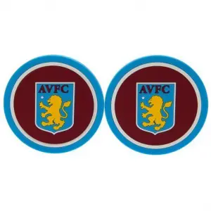 Aston Villa FC Coaster (Pack of 2) Burgundy/Blue/White (One Size)