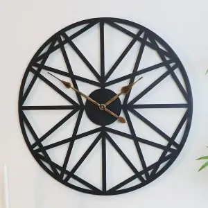 Melody Maison Large Black Geometric wall clock 80cm x 80cm