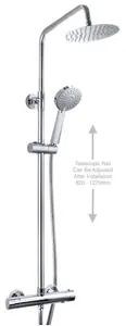 Keenware KBS-173 Raglan Chrome Overhead Shower System: Round