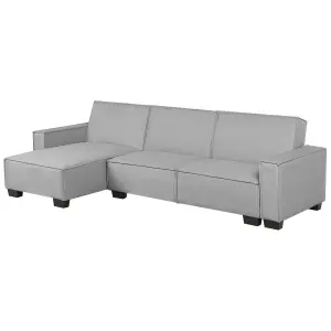 Corner Sofa ROMEDAL Light Grey Fabric Right Hand