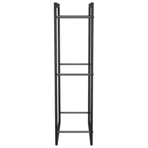 Berkfield Firewood Rack Matt Black 50x28x94 cm Steel