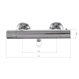 Thermostatic Shower Mixer Bar Single Lever Exposed Bath Shower Mixer Valve Anti Scald Tap