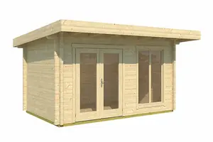 Dorset 71-Log Cabin, Wooden Garden Room, Timber Summerhouse, Home Office - L460 x W360 x H231.2 cm