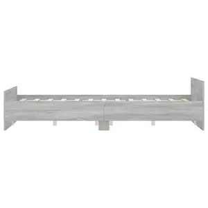 Berkfield Bed Frame with Headboard and Footboard Grey Sonoma 160x200 cm