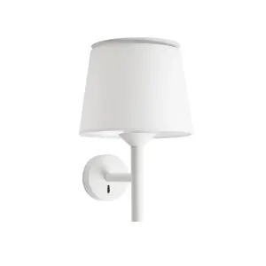 Luminosa Savoy Wall Light with Shade White, E27