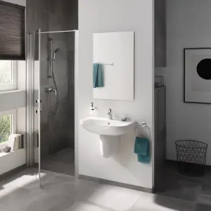 Grohe Bau Gloss White Oval Wall-mounted Semi-pedestal Basin