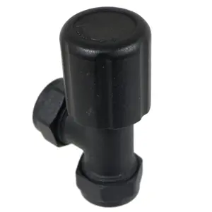 Tower Thermostatic Radiator Valve with Lockshield Black 10 - 15mm Liquid Sensor