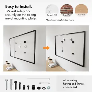 VonHaus Ultra-Slim Flush TV Bracket for 37-70" Screens, Picture Frame Flat to Wall Wire Mount, 50kg Capacity, Max VESA: 800x800mm