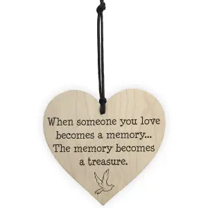 Red Ocean Memories Become Treasures Wooden Hanging Heart Plaque