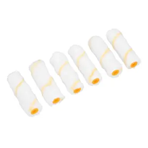 6pc Mini Roller And Sleeves Set For Gloss Emulsion Paints Painting Decorating