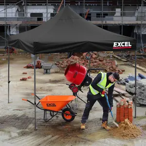 Excel Steel Gazebo 3m x 3m Black with Wheel Bag